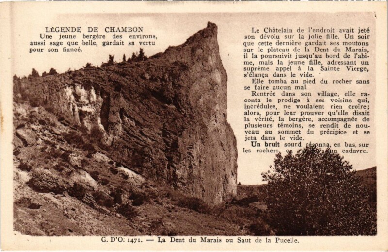 Carte postale ancienne La Dent du Marais ou Saut de la Pucelle
