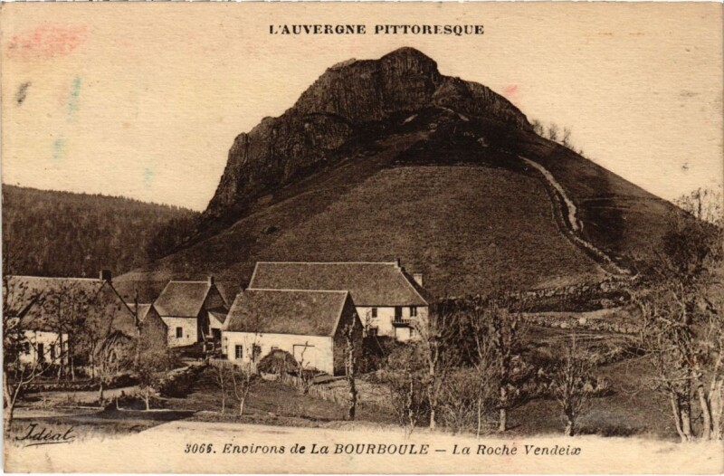 Carte postale ancienne Env. de la Bourboule - La Roche Vendeix à La Bourboule