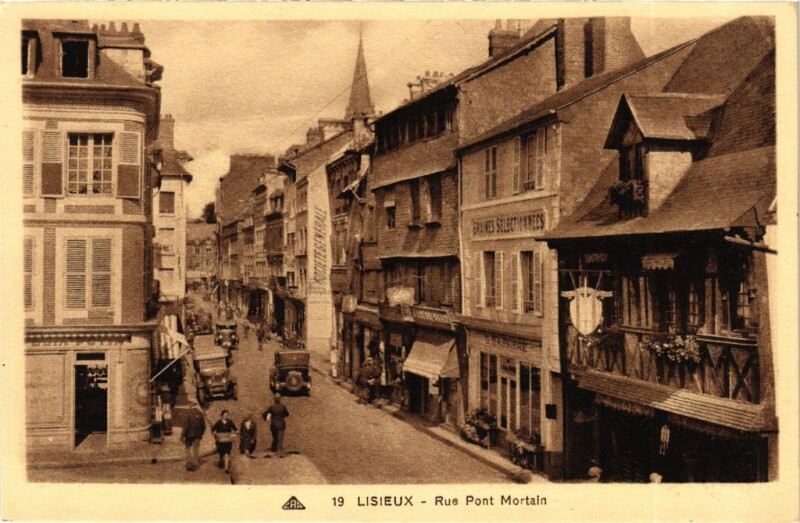 Carte postale ancienne Calvados Lisieux Rue Pont Mortain à Lisieux