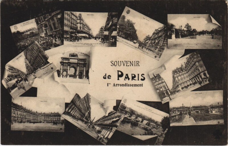 Carte postale ancienne Paris 1e Souvenir à Paris 1er
