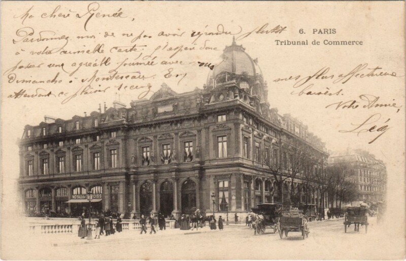 Carte postale ancienne Paris 1e Tribunal de Commerce à Paris 1er