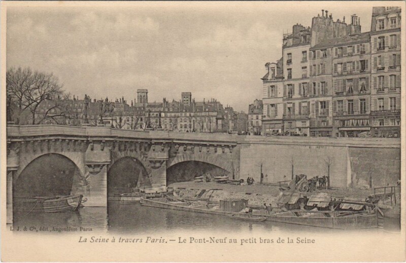 Carte postale ancienne Le Pont-Neuf au petit bras de la Seine à Paris 6e