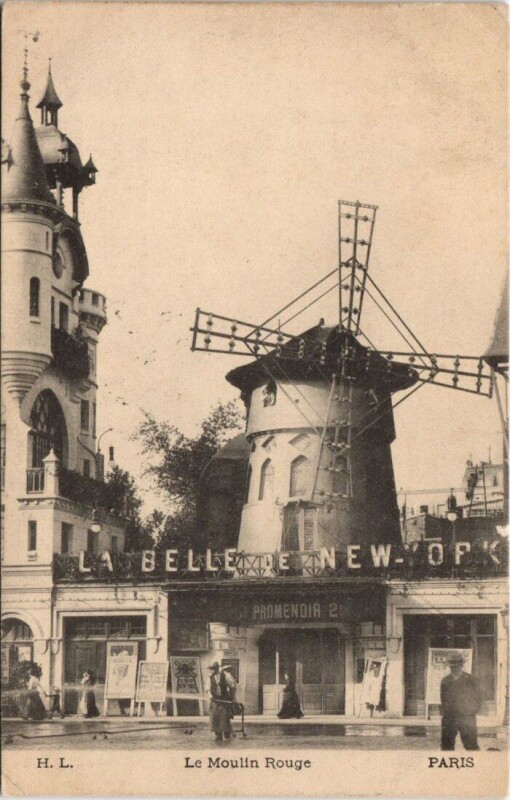 Carte postale ancienne Le Moulin Rouge à Paris 18e