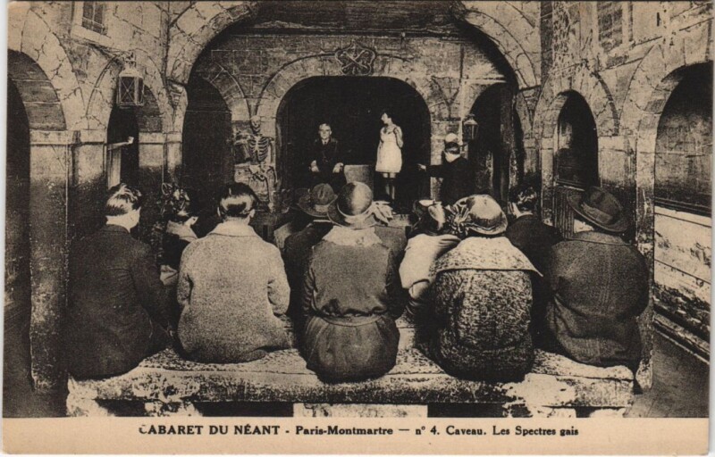 Carte postale ancienne Montmartre - Cabaret du Néant - Caveau - Les Spectres gais à Paris 18e