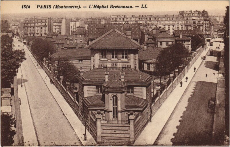 Carte postale ancienne Montmartre - L'Hôpital Bretonneau à Paris 18e