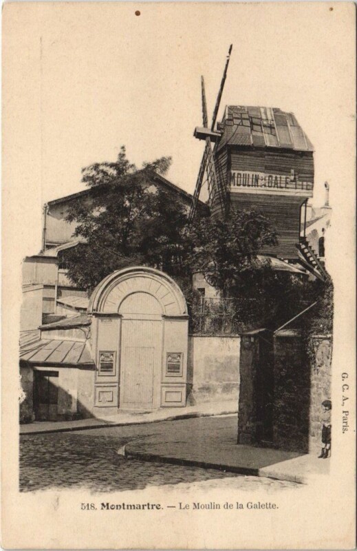 Carte postale ancienne Le Moulin de la Galette à Montmartre à Paris 18e