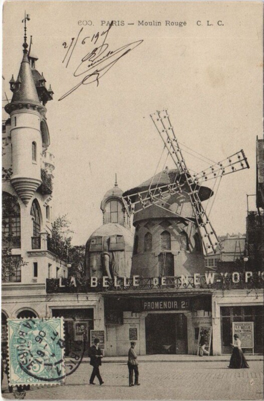 Carte postale ancienne Moulin Rouge à Paris 9e