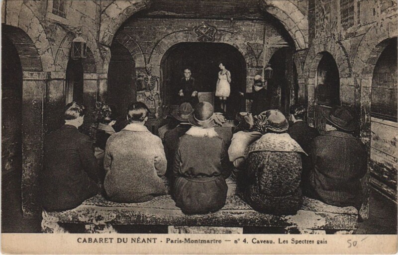 Carte postale ancienne Montmartre - Cabaret du Néant - Caveau - Les Spectres gais à Paris 18e