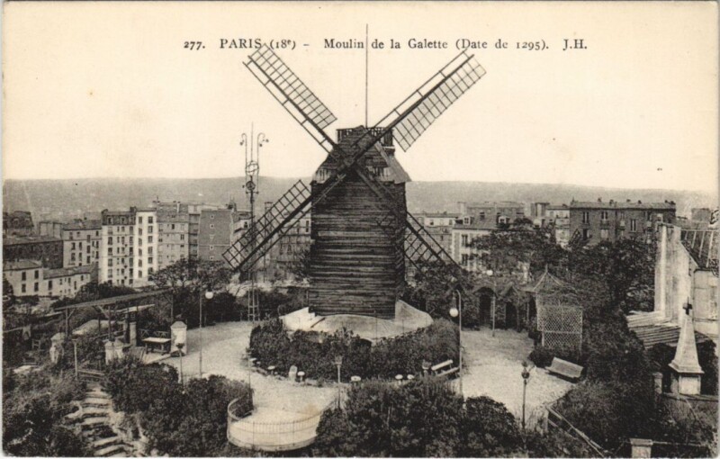 Carte postale ancienne Moulin de la Galette à Paris 18e