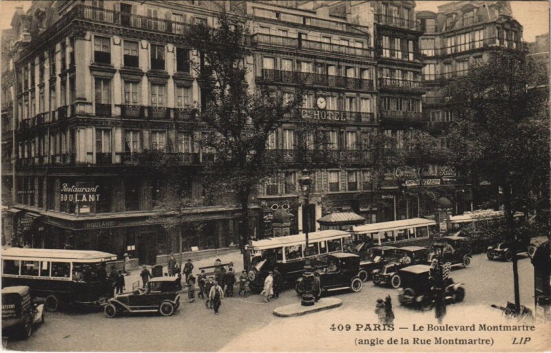 Carte postale ancienne Paris 2e Le boulevard montmartre à Paris 9e
