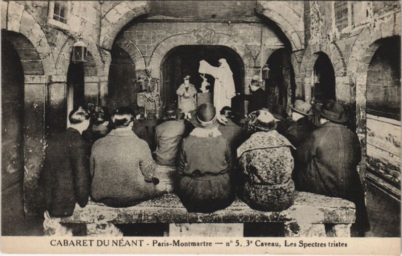 Carte postale ancienne Montmartre - Cabaret du Néant - Caveau - Les Spectres gais à Paris 18e