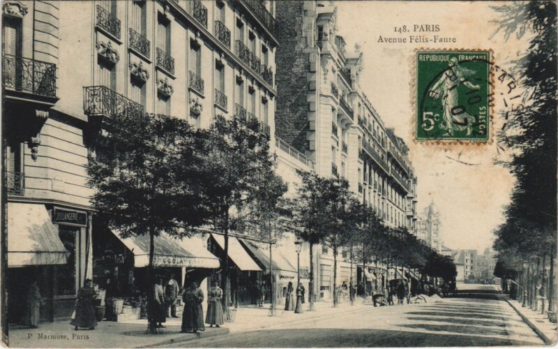 Carte postale ancienne Avenue Félix-Faure à Paris 15e