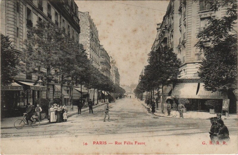 Carte postale ancienne Rue Félix Faure à Paris 15e