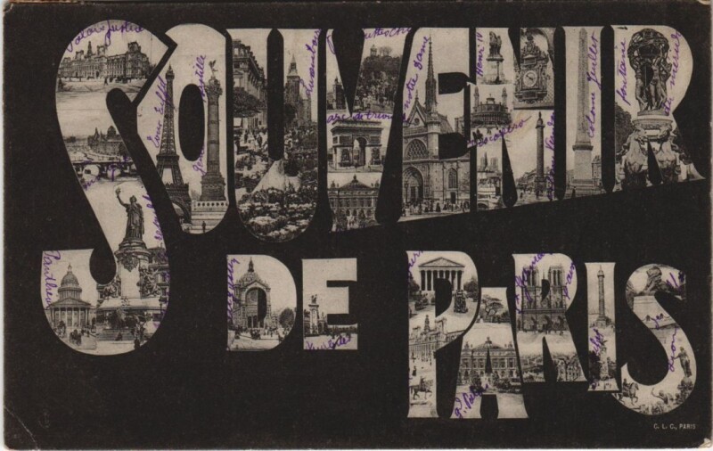 Carte postale ancienne Paris Souvenir