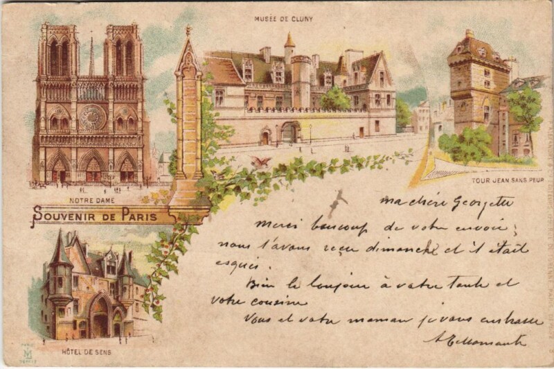 Carte postale ancienne Paris Souvenir Litho