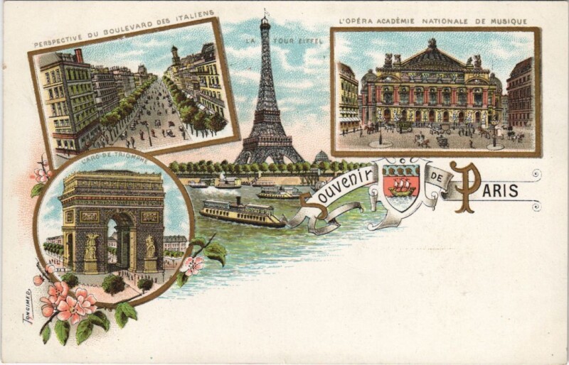 Carte postale ancienne Paris Souvenir Litho