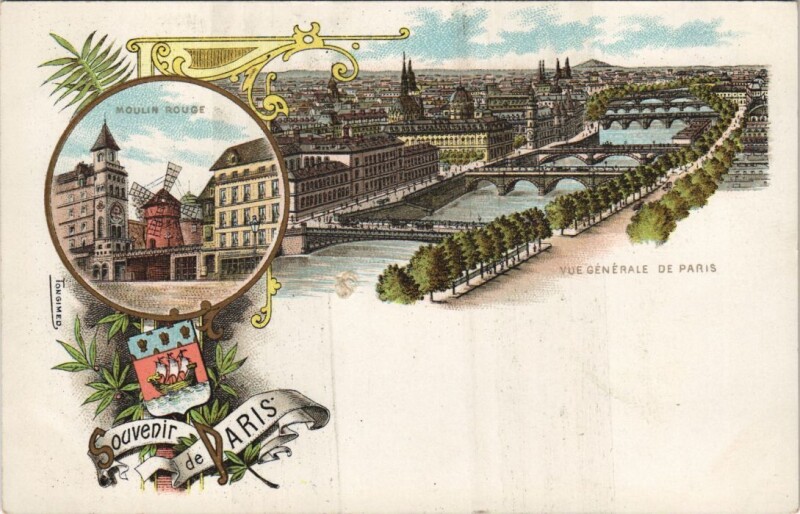 Carte postale ancienne Paris Souvenir Litho
