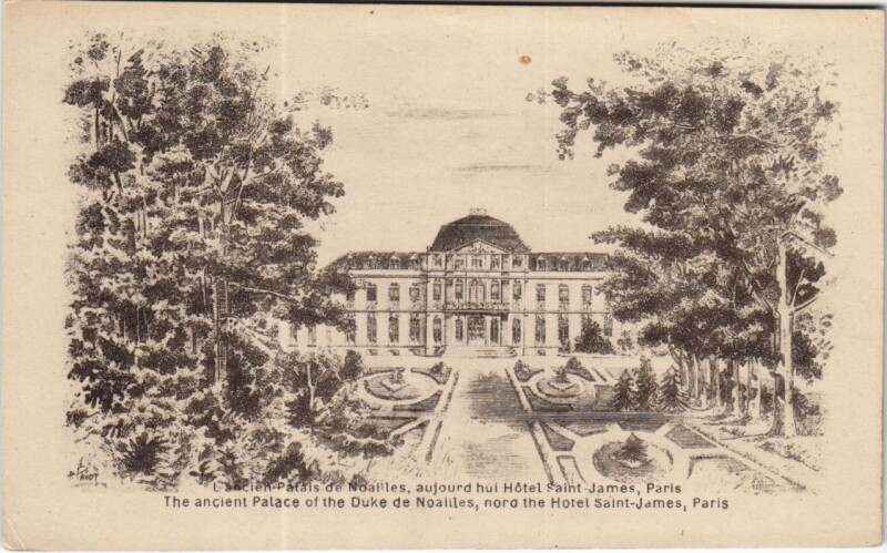 Carte postale ancienne Paris Palais de Noailles Hotel Saint-james