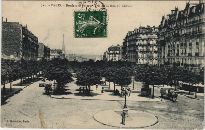 Carte postale ancienne Boulevard Pasteur pris de la Rue du Château à Paris 14e