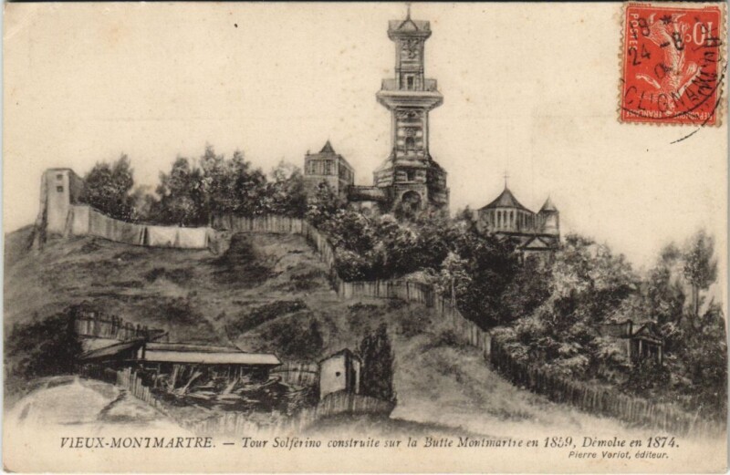 Carte postale ancienne Montmartre - Tour Solférino à Paris 18e