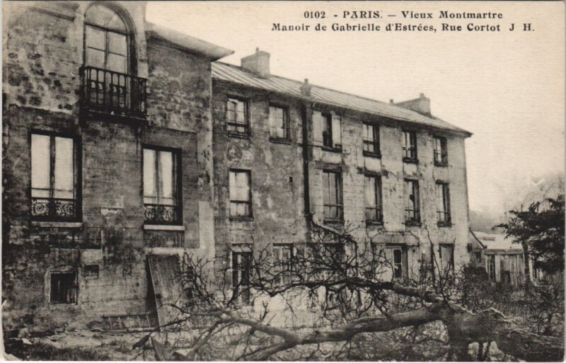 Carte postale ancienne Vieux-Montmartre - Manoir de Gabrielle d'Estrées, rue Cortot à Paris 18e
