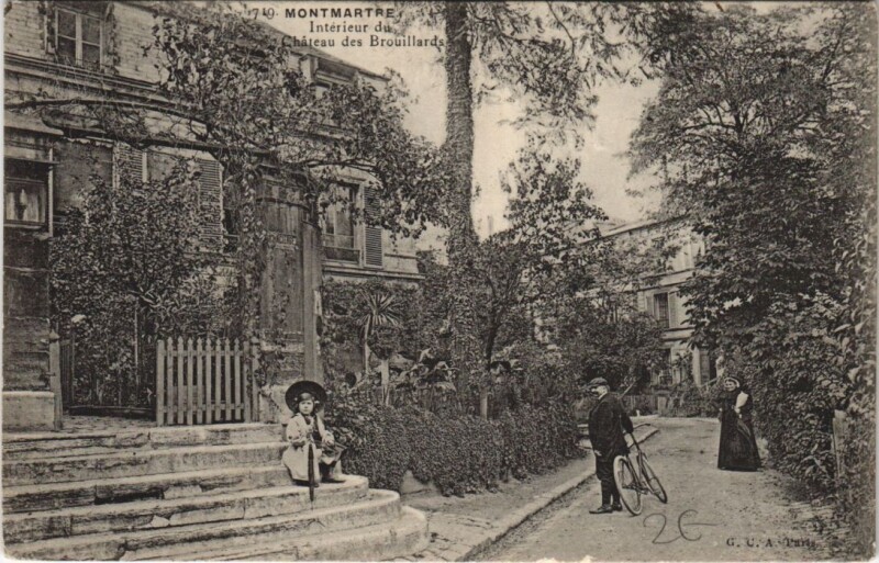 Carte postale ancienne Montmartre - Intérieur du Château des Brouillards à Paris 18e