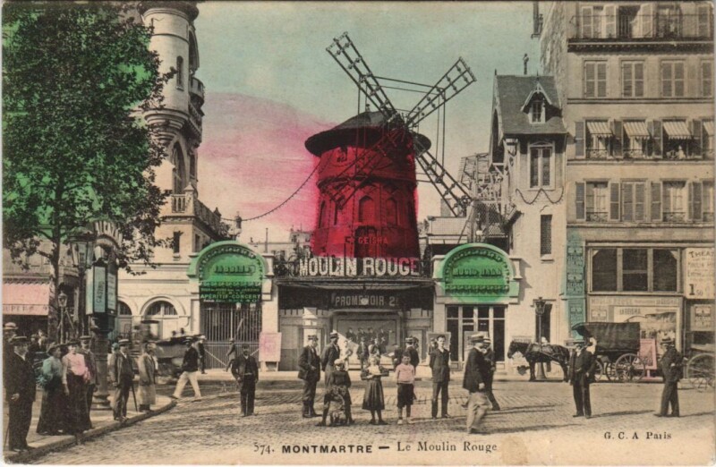 Carte postale ancienne Montmartre - Le Moulin Rouge à Paris 9e