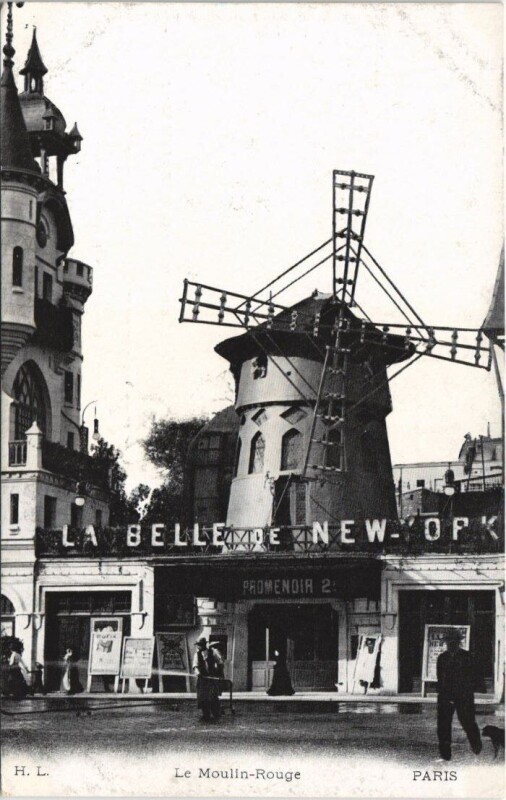 Carte postale ancienne Le Moulin Rouge à Paris 18e