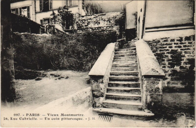 Carte postale ancienne Vieux Montmartre - 26, Rue Gabrielle - un coin pittoresque à Paris 18e