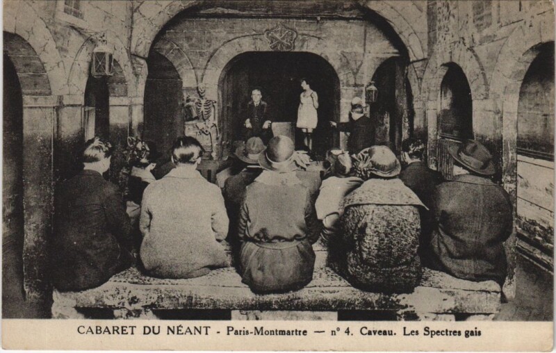 Carte postale ancienne Montmartre - Cabaret du Néant - Caveau - Les Spectres gais à Paris 18e