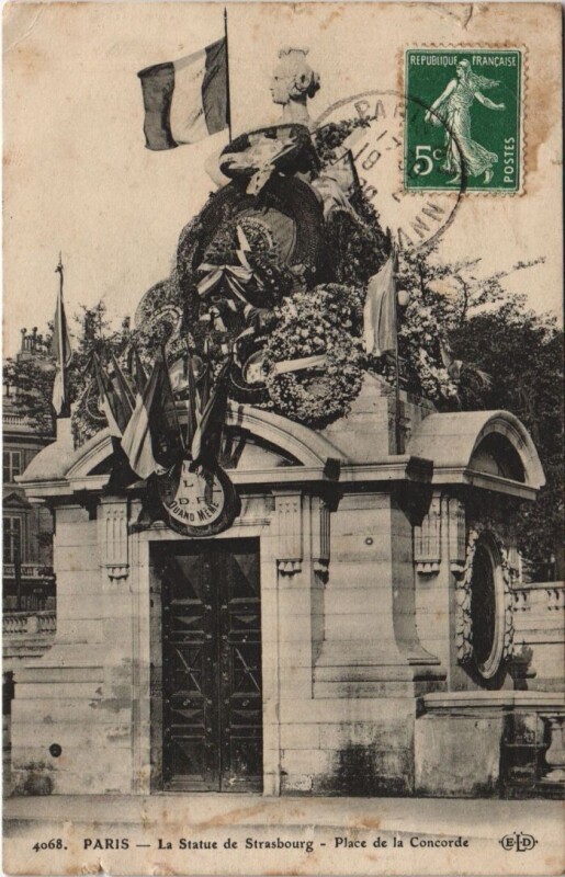 Carte postale ancienne Paris Statue de Strasbourg