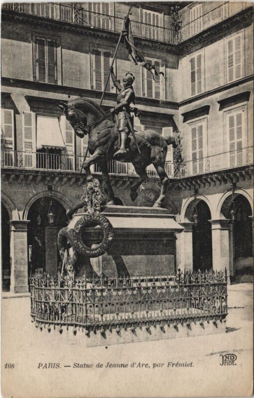 Carte postale ancienne Paris Statue Jeanne d'Arc