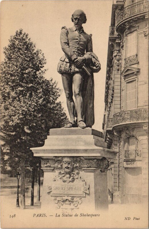 Carte postale ancienne Paris Statue Shakespeare