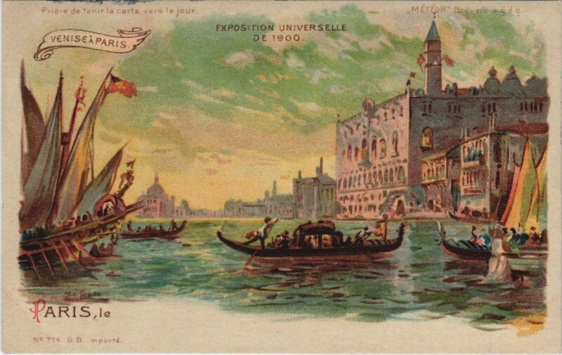 Carte postale ancienne Paris Expo 1900 Venise