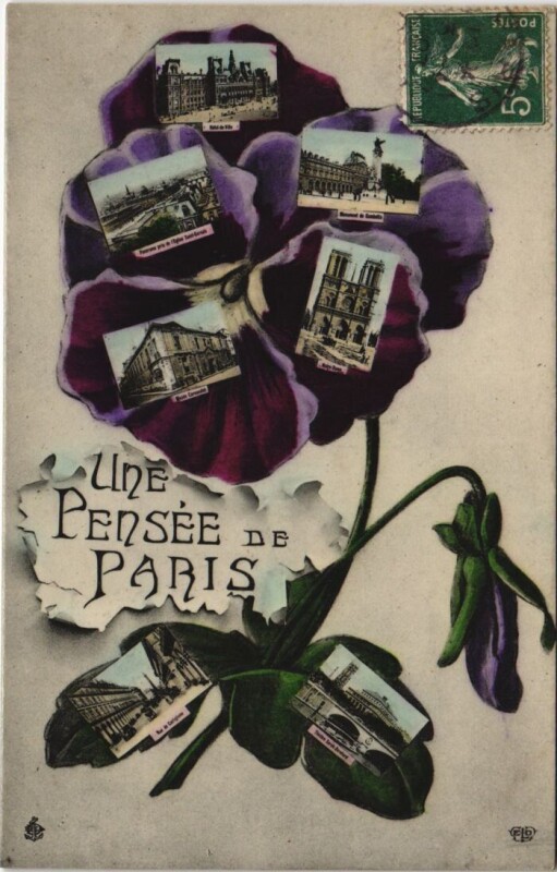 Carte postale ancienne Paris une pensee