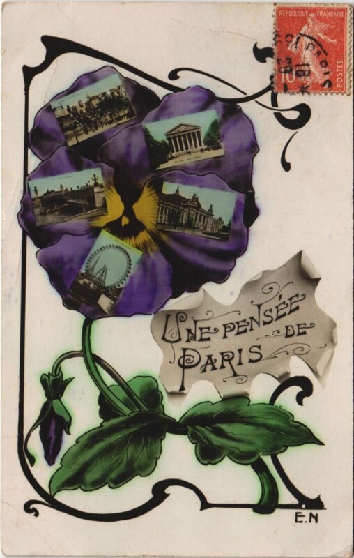 Carte postale ancienne Paris une pensee