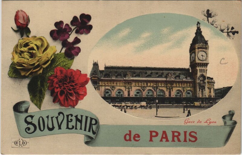 Carte postale ancienne Paris Souvenir
