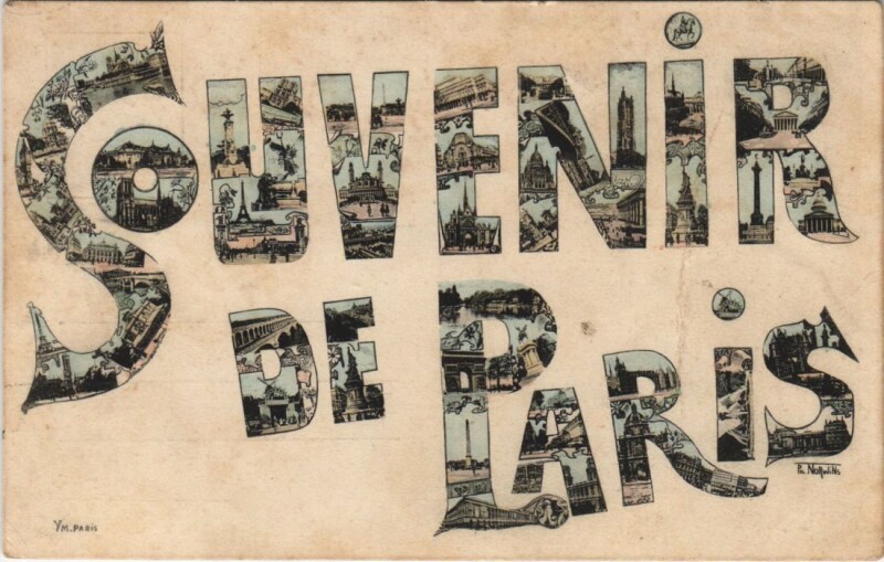 Carte postale ancienne Paris Souvenir
