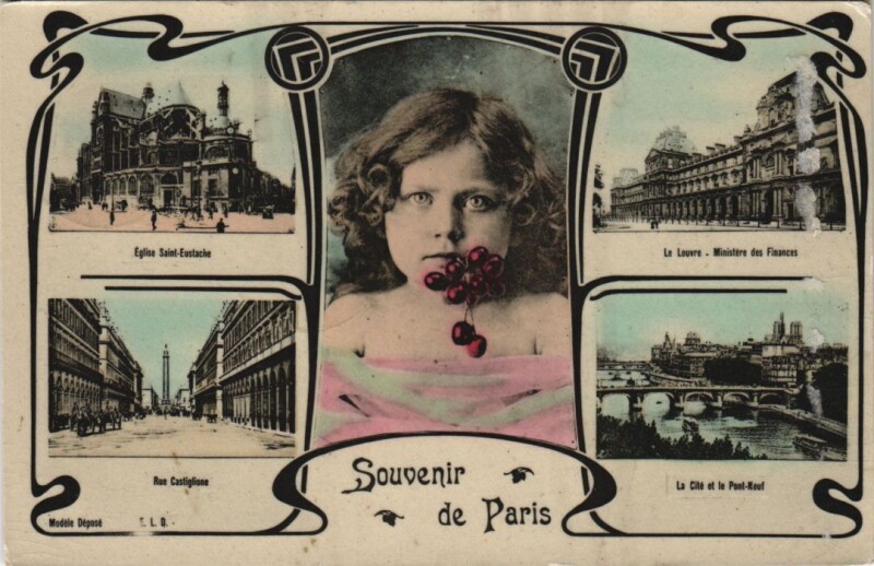 Carte postale ancienne Paris Souvenir