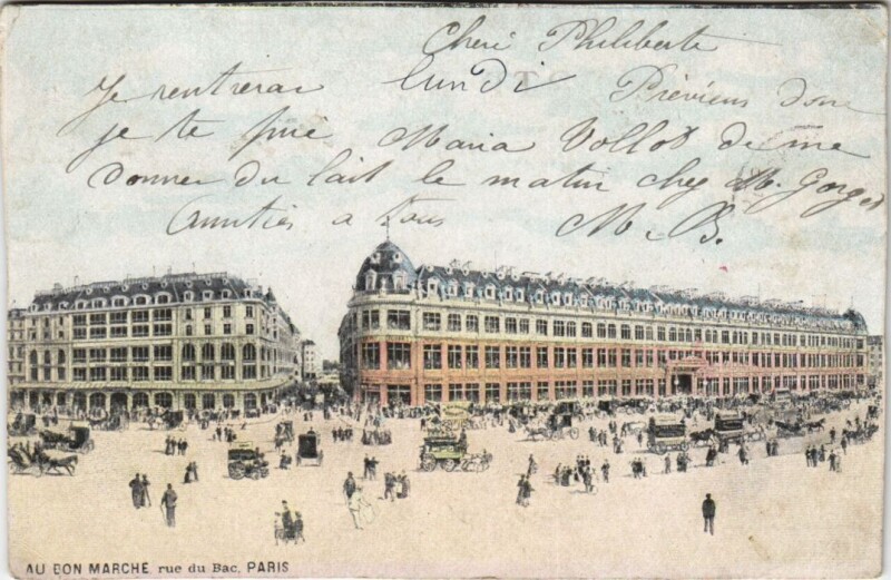 Carte postale ancienne Au Bon Marché - Rue du Bac à Paris 6e