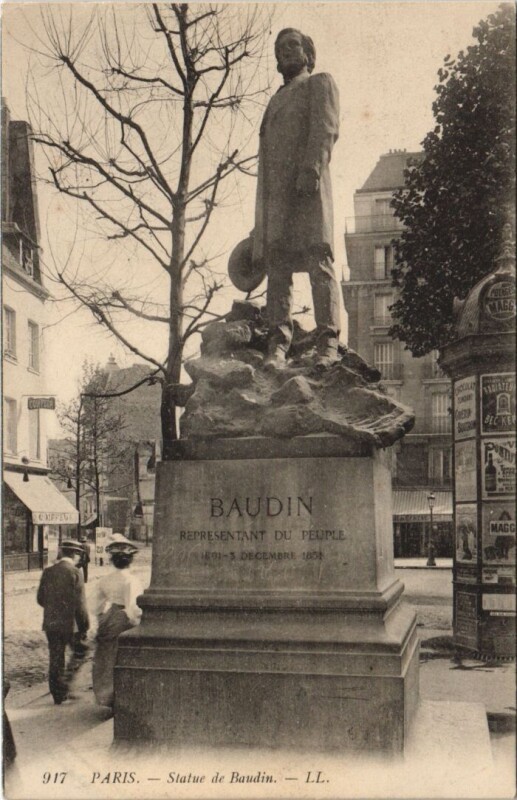 Carte postale ancienne Paris Statue de Baudin