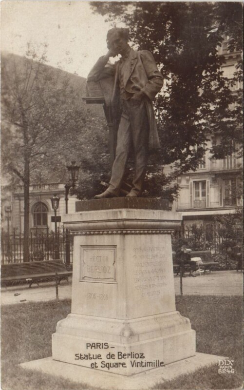 Carte postale ancienne Paris Statue Berlioz Square Vintimille