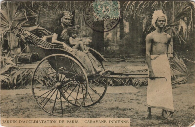 Carte postale ancienne Jardin d'Acclimatation de Paris - Caravane Indienne à Neuilly-sur-Seine
