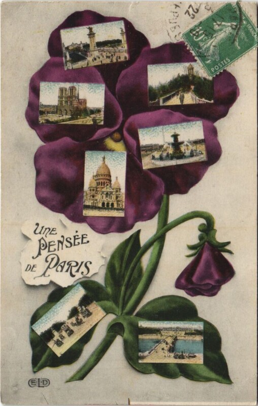 Carte postale ancienne Paris une pensee
