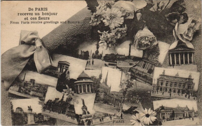 Carte postale ancienne Paris un bonjour