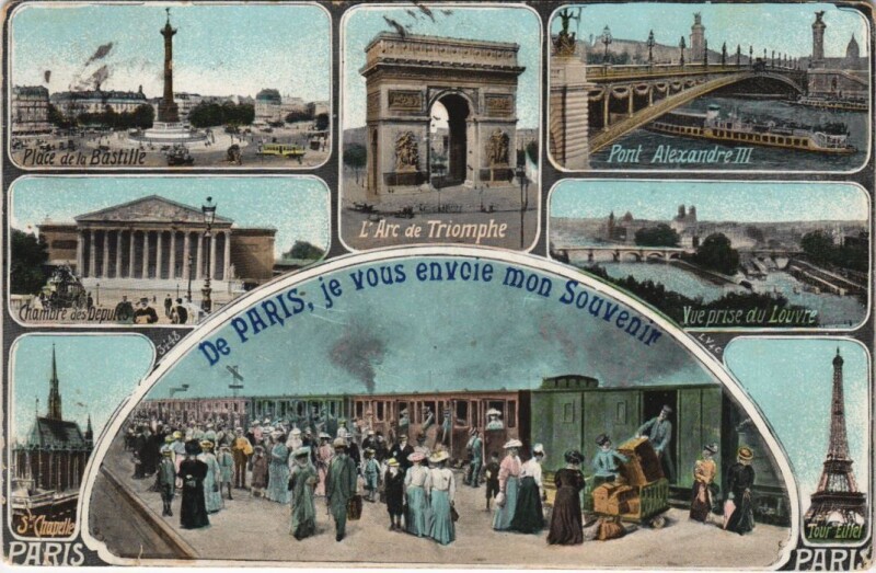 Carte postale ancienne Paris Souvenir