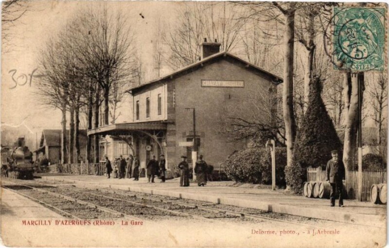 Carte postale ancienne Marcilly D Azergues - La Gare