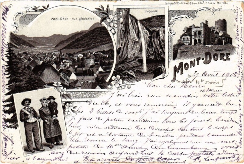 Carte postale ancienne Le Mont-Dore - collage des gravures Litho à Mont-Dore