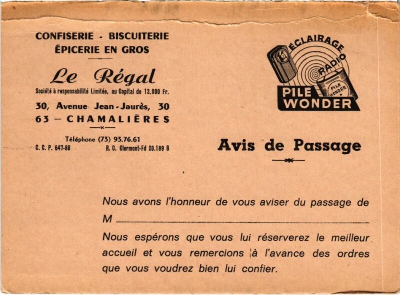 Carte postale ancienne Chamalieres - Le Regal confiserie-biscuterie à Chamalières