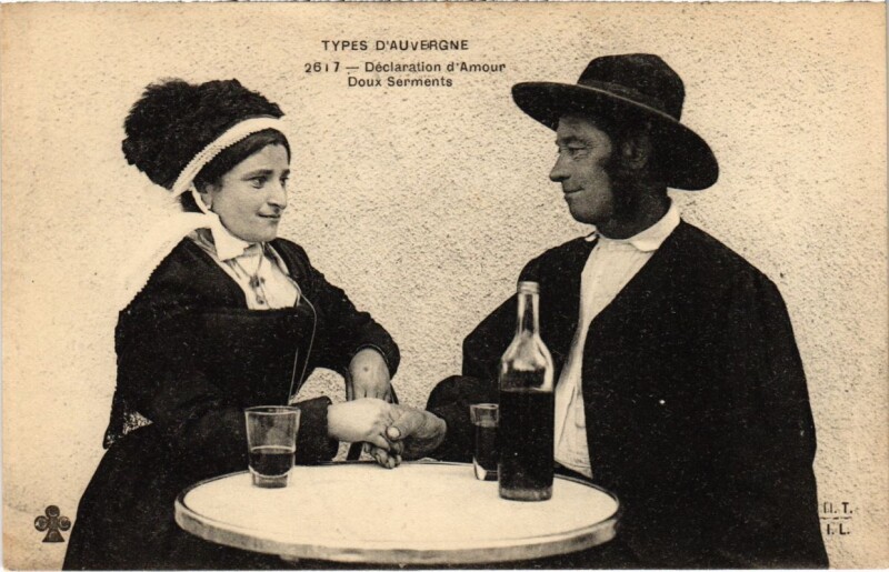 Carte postale ancienne Types d'Auvergne - Declaration d'Amour